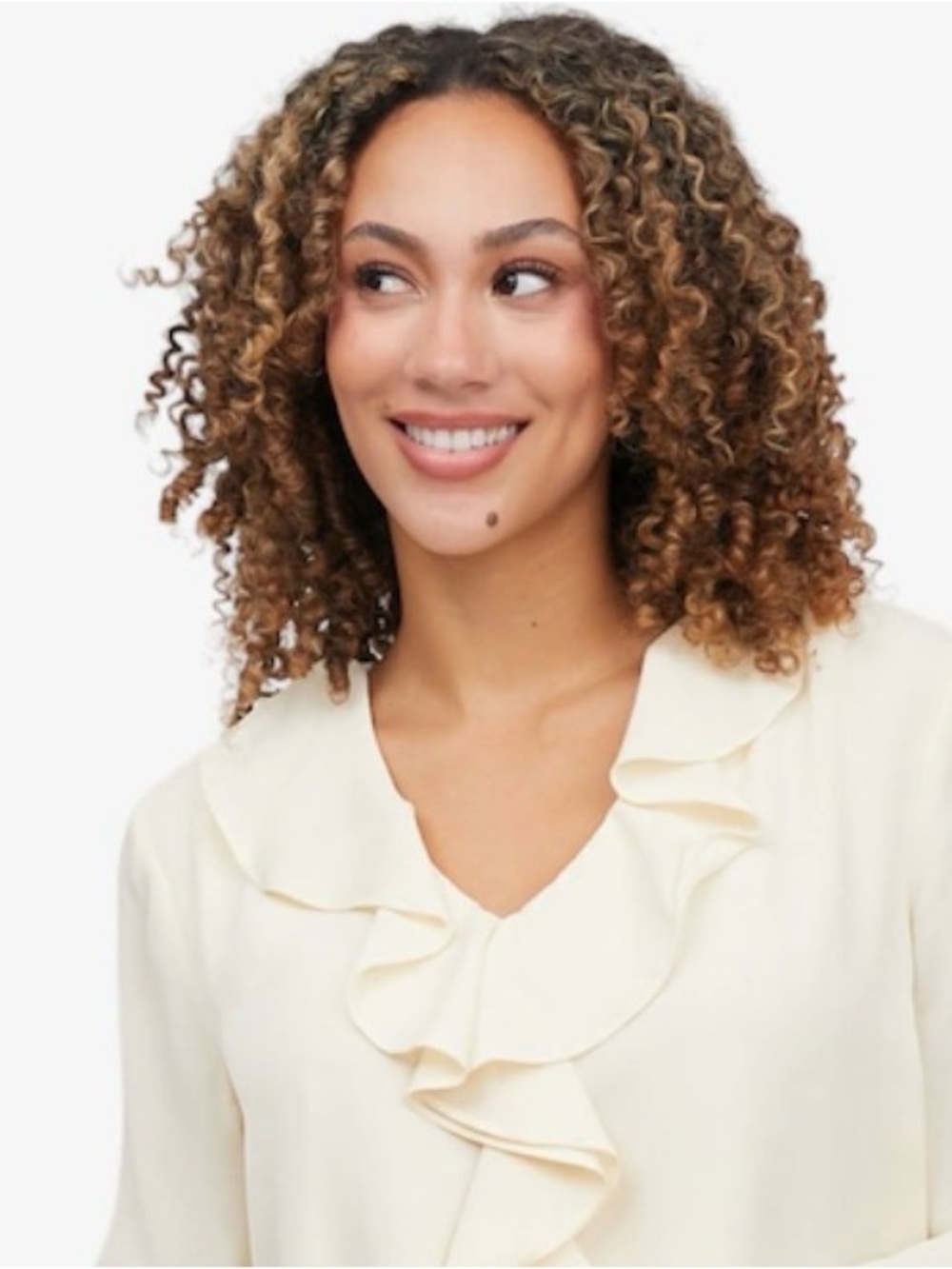 Brenda Beddome Cream Ruffle Front Women's Top